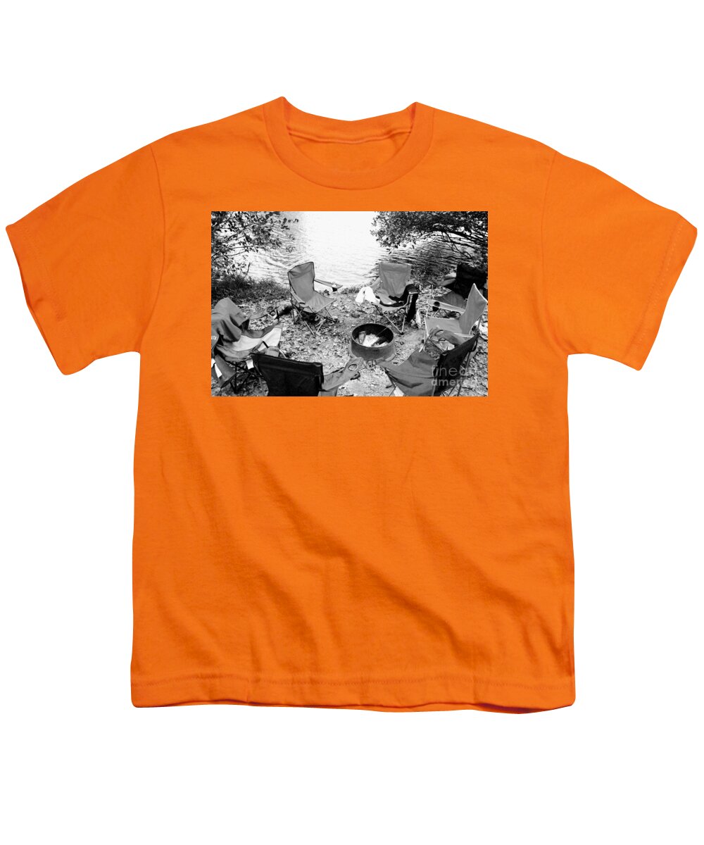Empty Camp Chairs by the Lake - Youth T-Shirt