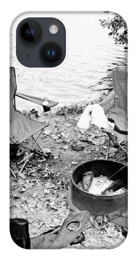 Empty Camp Chairs by the Lake - Phone Case