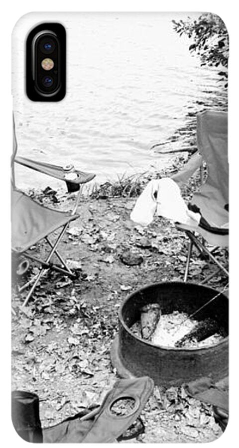 Empty Camp Chairs by the Lake - Phone Case
