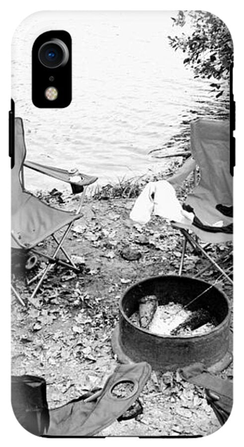 Empty Camp Chairs by the Lake - Phone Case