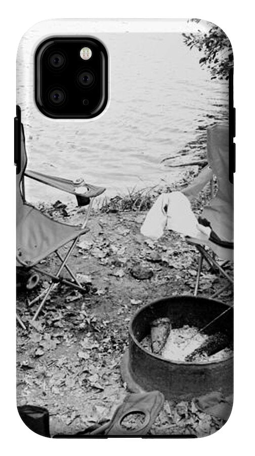 Empty Camp Chairs by the Lake - Phone Case