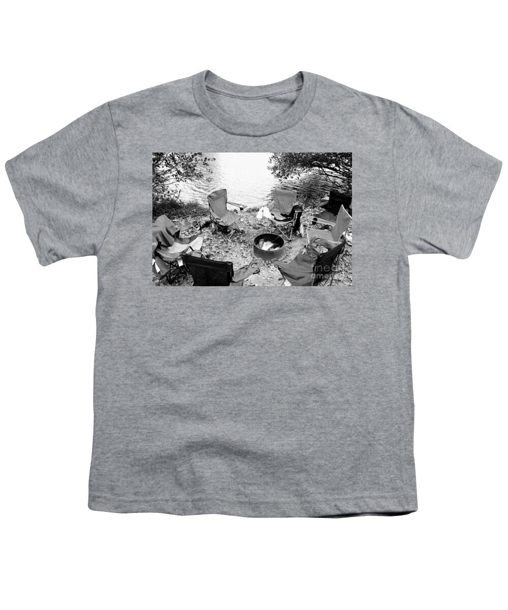 Empty Camp Chairs by the Lake - Youth T-Shirt