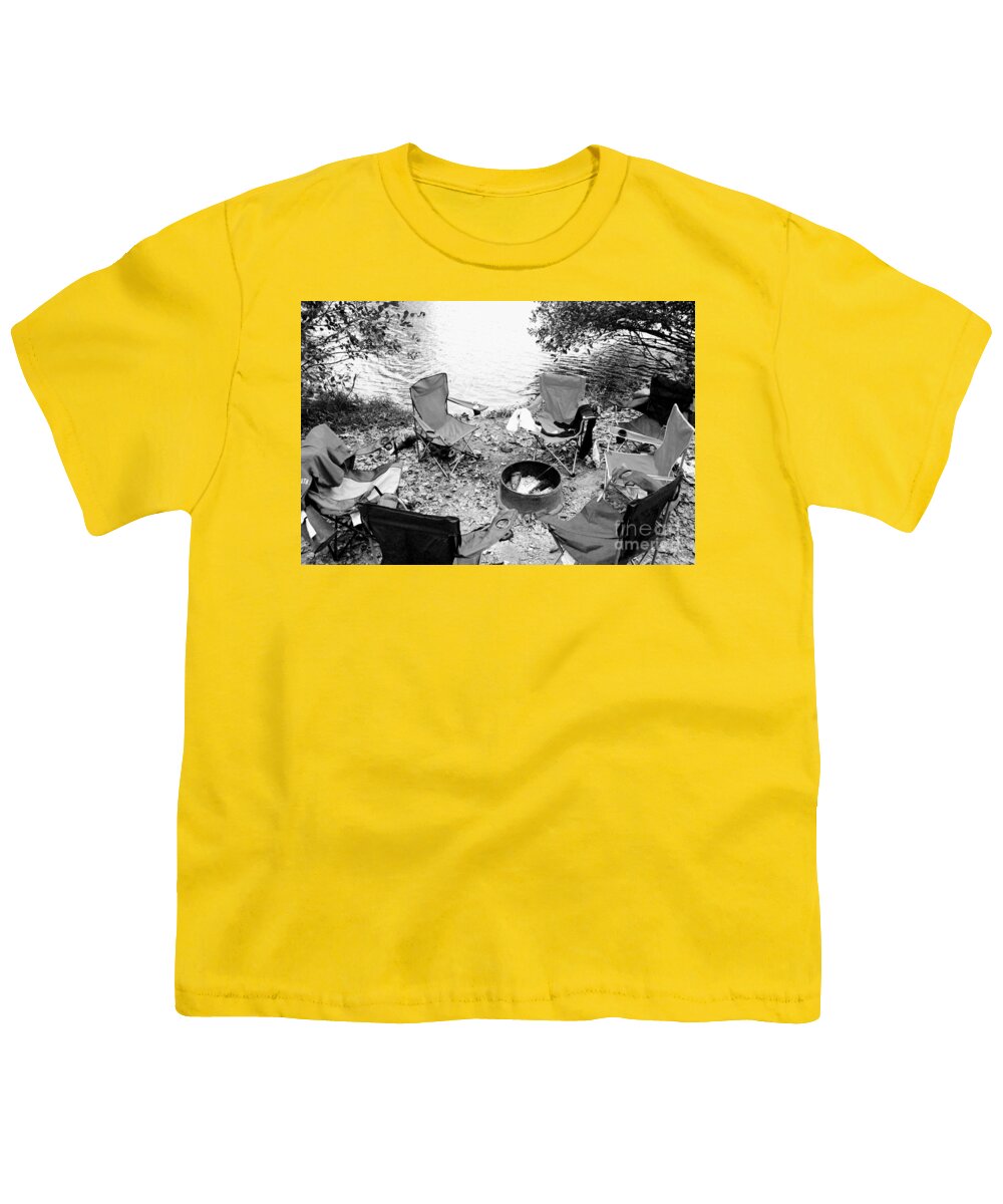 Empty Camp Chairs by the Lake - Youth T-Shirt