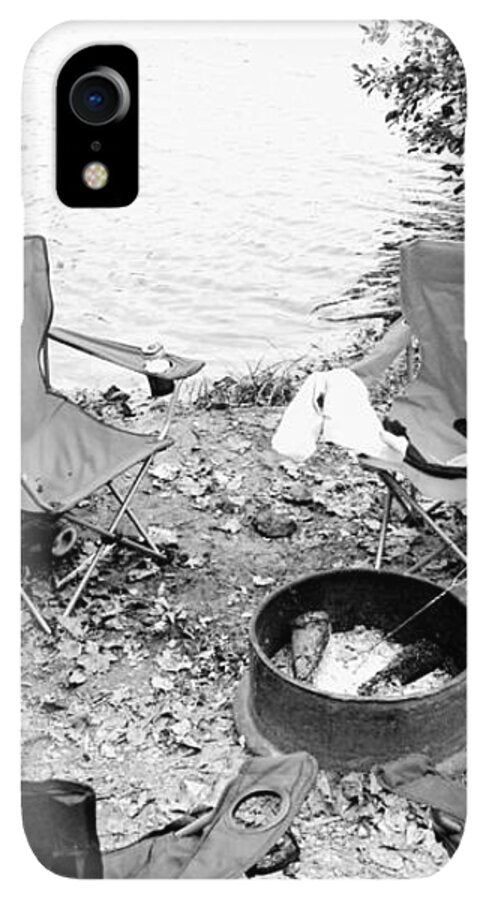 Empty Camp Chairs by the Lake - Phone Case