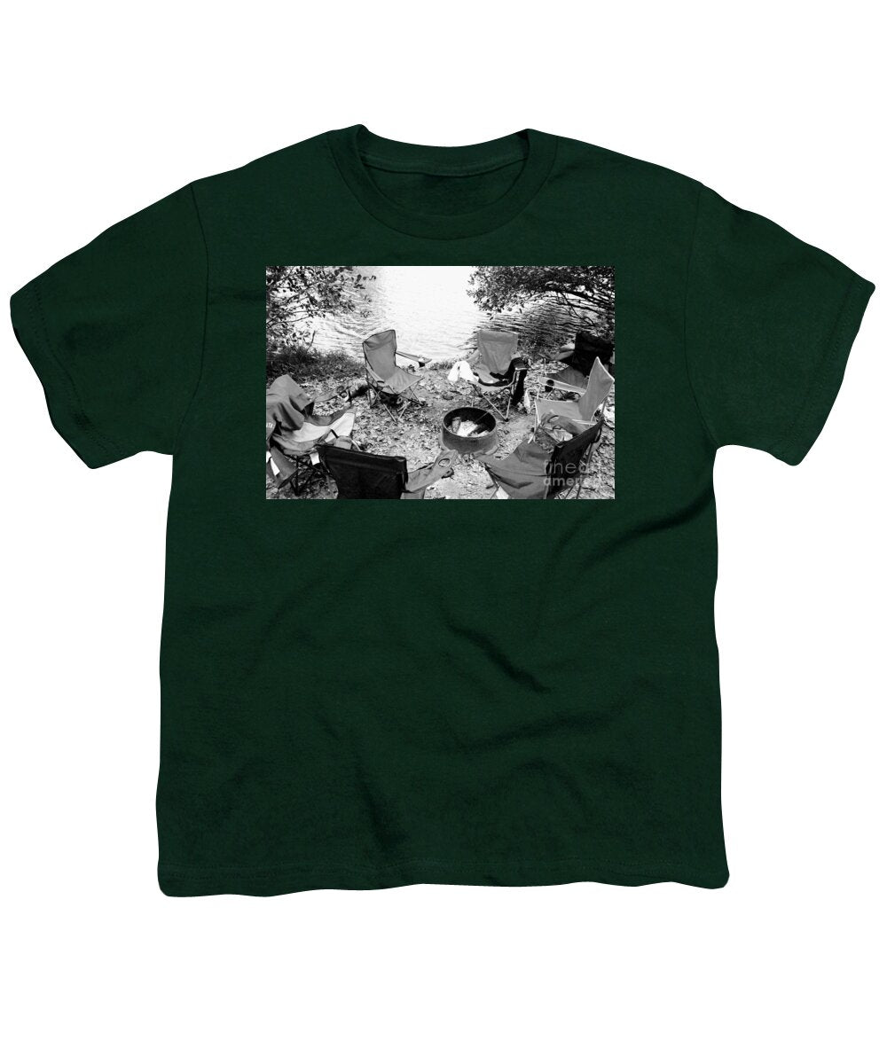 Empty Camp Chairs by the Lake - Youth T-Shirt