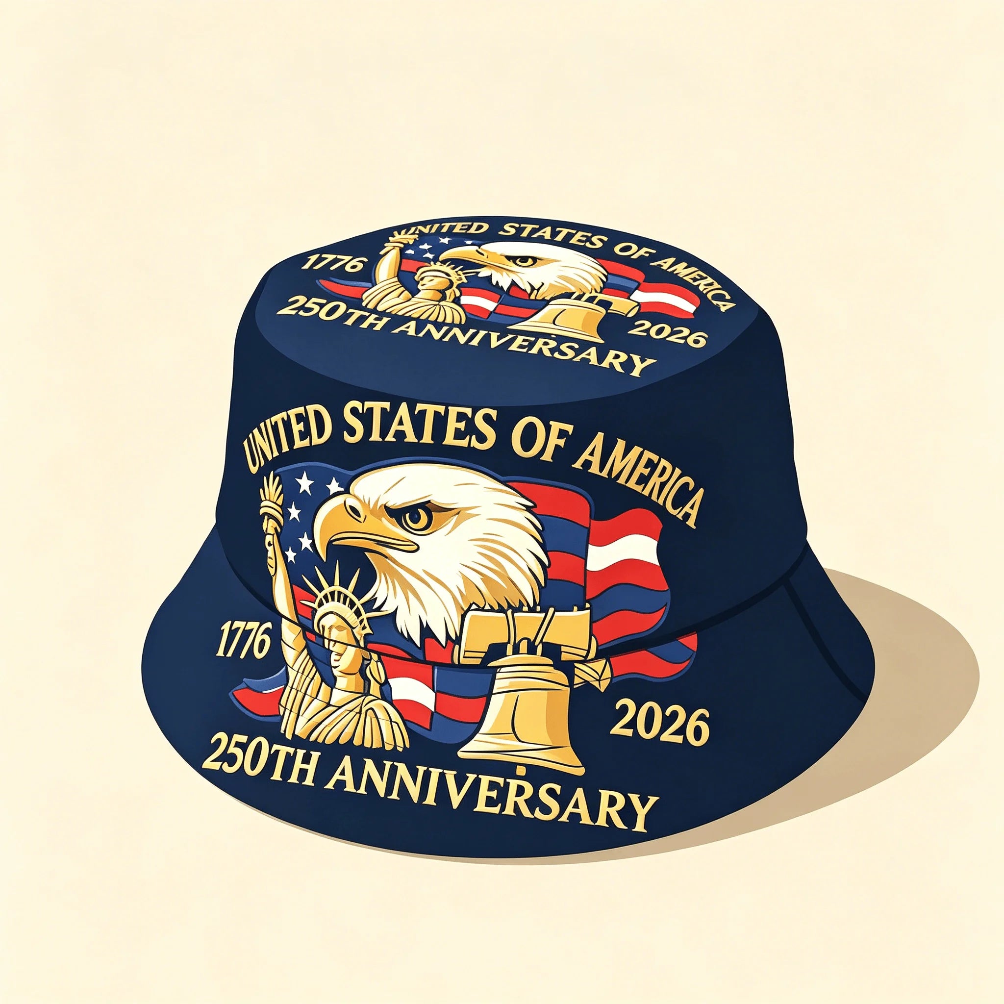 USA 250th Anniversary Bucket Hat Unisex Men Women Breathable Outdoor Travel Sun Protection 1776-2026 American Heritage Cap