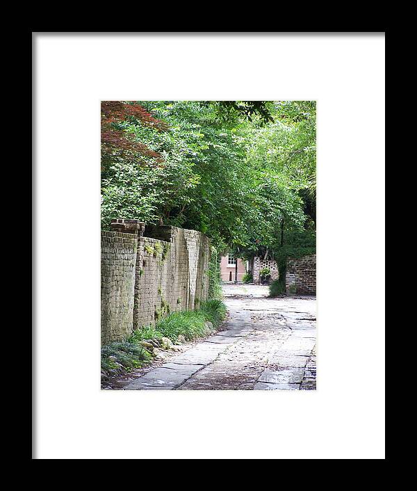 Historic Cobblestone Alley - Framed Print