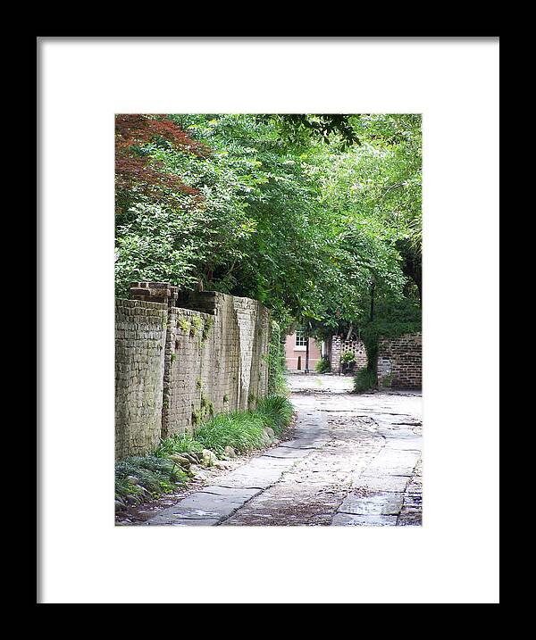 Historic Cobblestone Alley - Framed Print