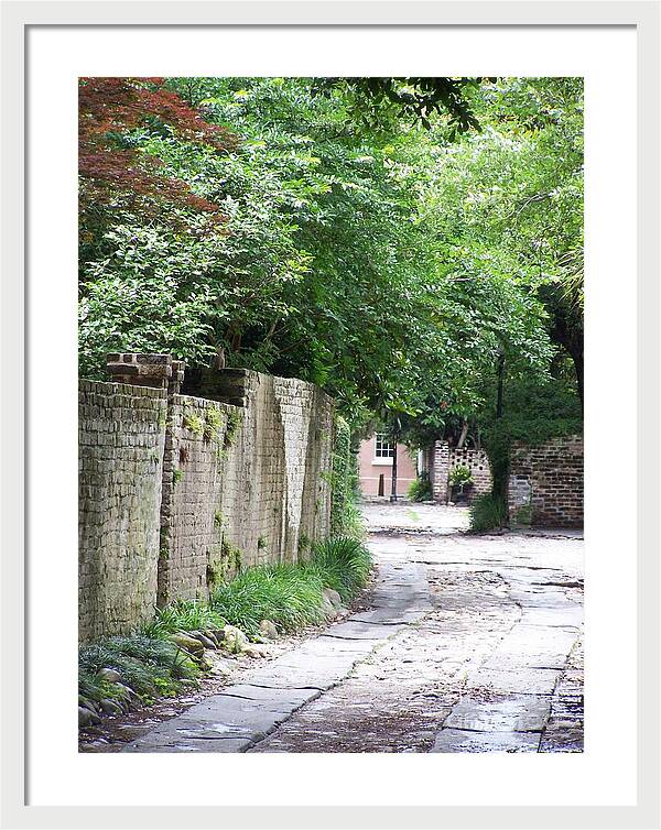 Historic Cobblestone Alley - Framed Print