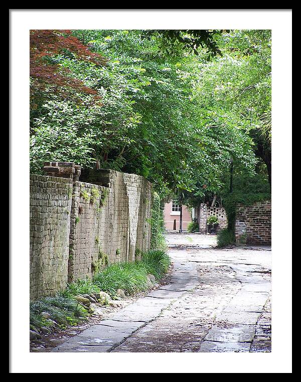 Historic Cobblestone Alley - Framed Print