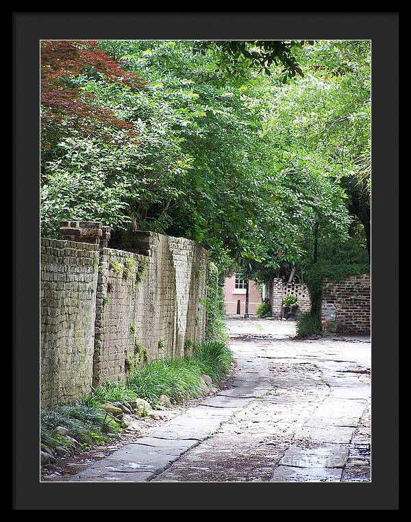 Historic Cobblestone Alley - Framed Print