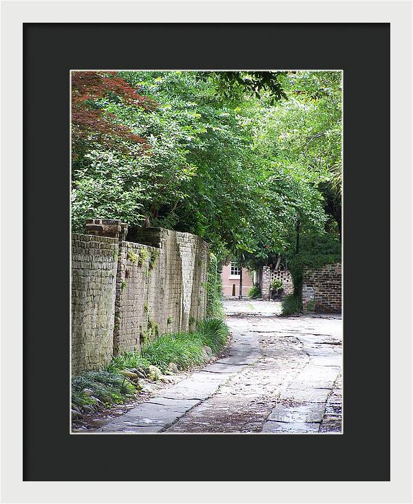 Historic Cobblestone Alley - Framed Print