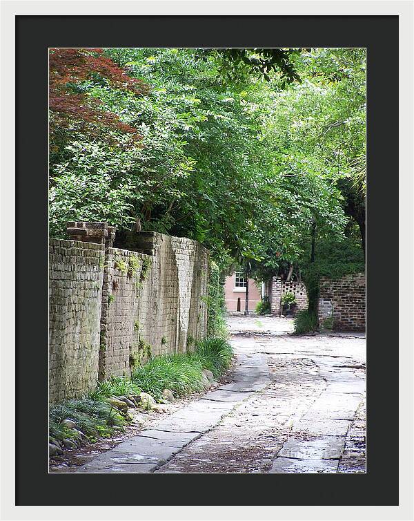Historic Cobblestone Alley - Framed Print