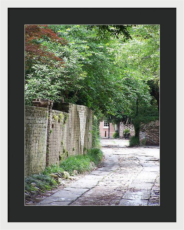 Historic Cobblestone Alley - Framed Print
