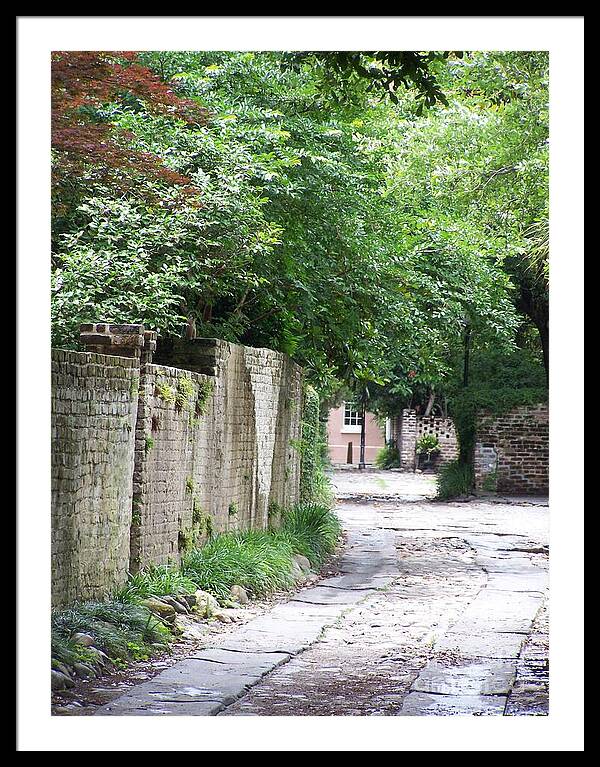 Historic Cobblestone Alley - Framed Print