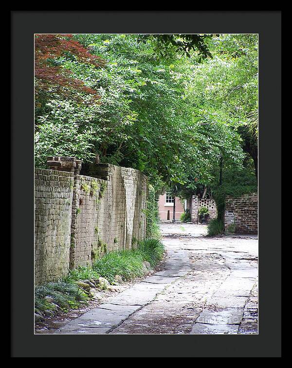 Historic Cobblestone Alley - Framed Print