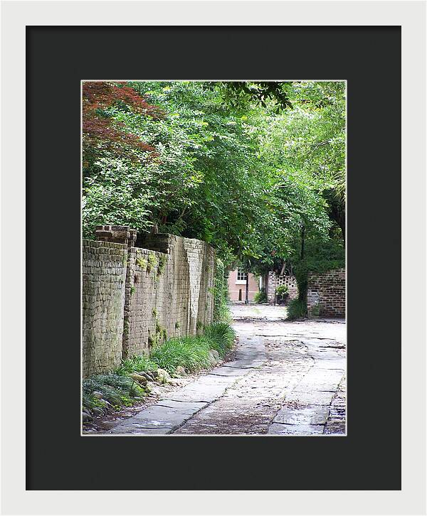 Historic Cobblestone Alley - Framed Print