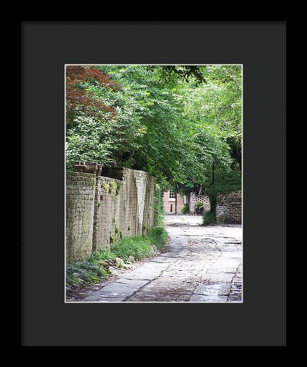 Historic Cobblestone Alley - Framed Print