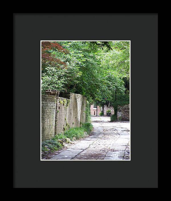 Historic Cobblestone Alley - Framed Print