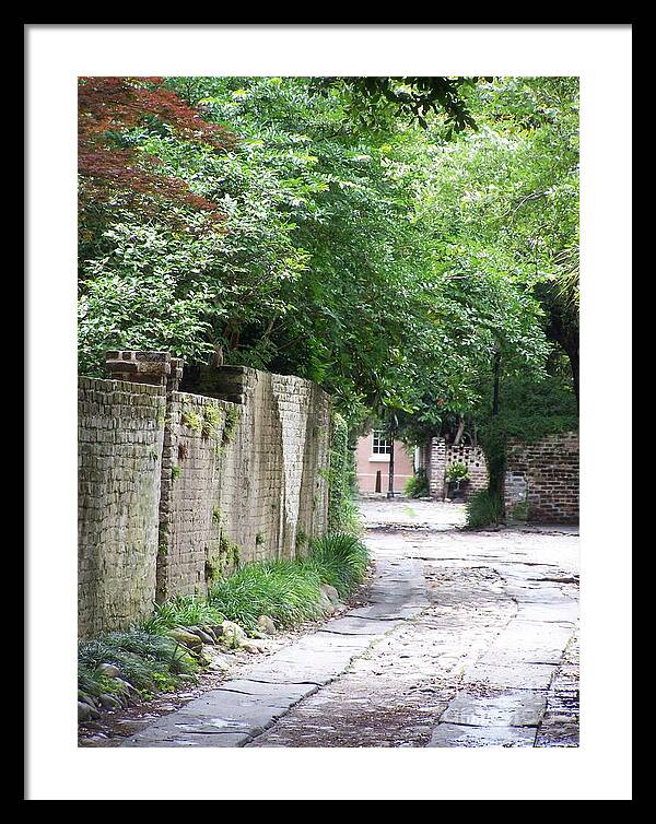 Historic Cobblestone Alley - Framed Print