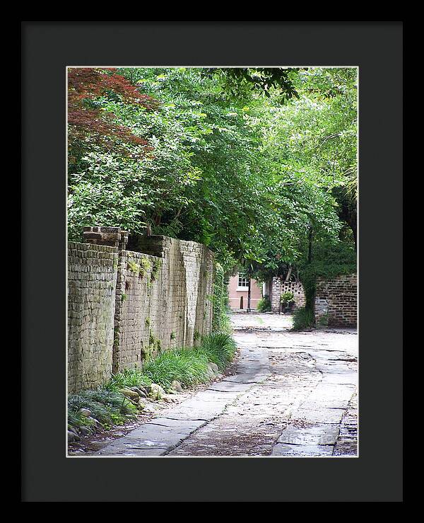 Historic Cobblestone Alley - Framed Print
