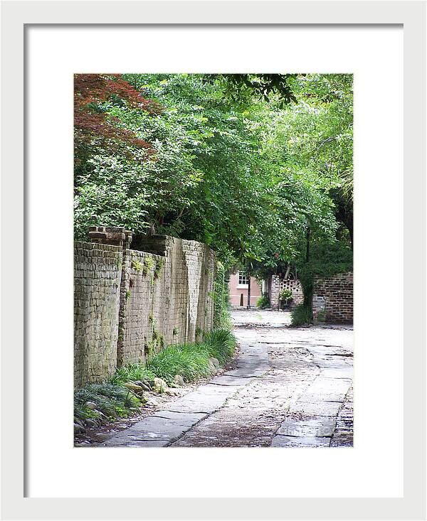 Historic Cobblestone Alley - Framed Print
