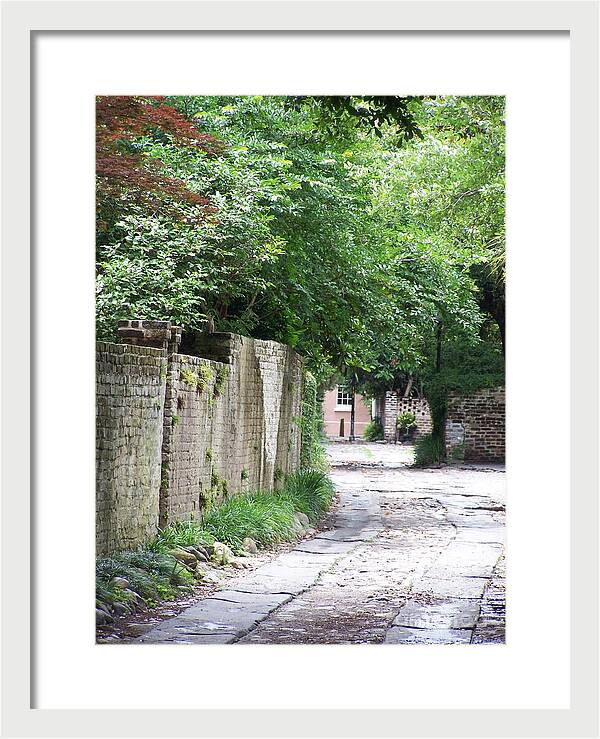 Historic Cobblestone Alley - Framed Print