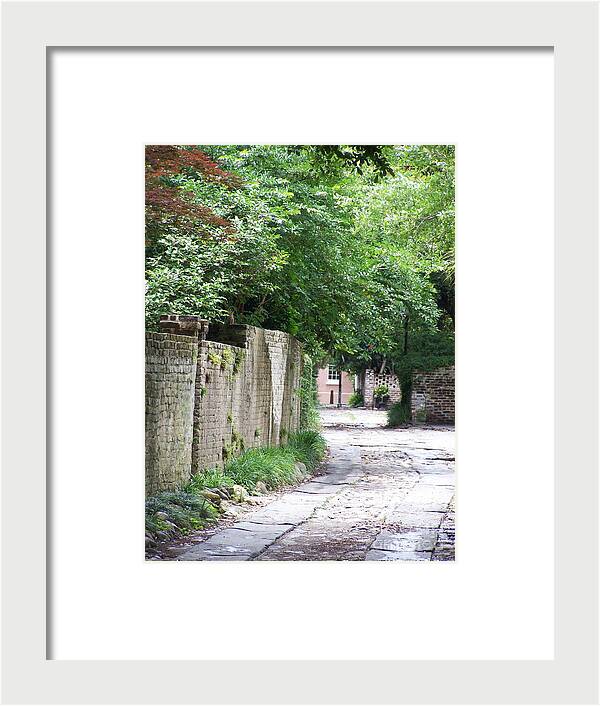 Historic Cobblestone Alley - Framed Print