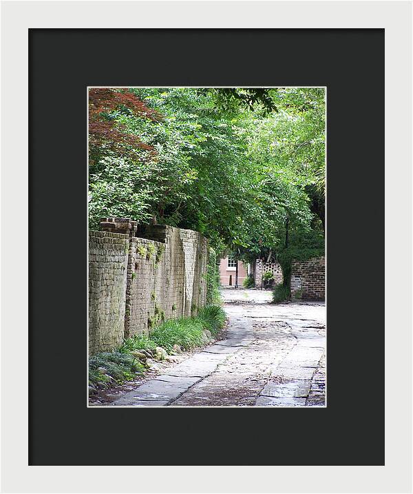 Historic Cobblestone Alley - Framed Print