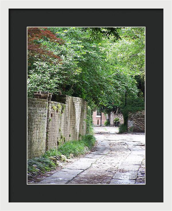 Historic Cobblestone Alley - Framed Print
