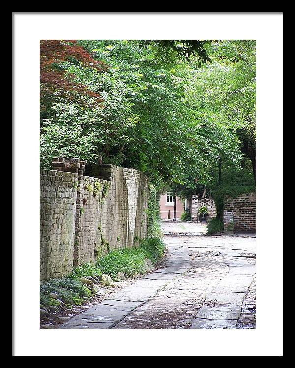 Historic Cobblestone Alley - Framed Print