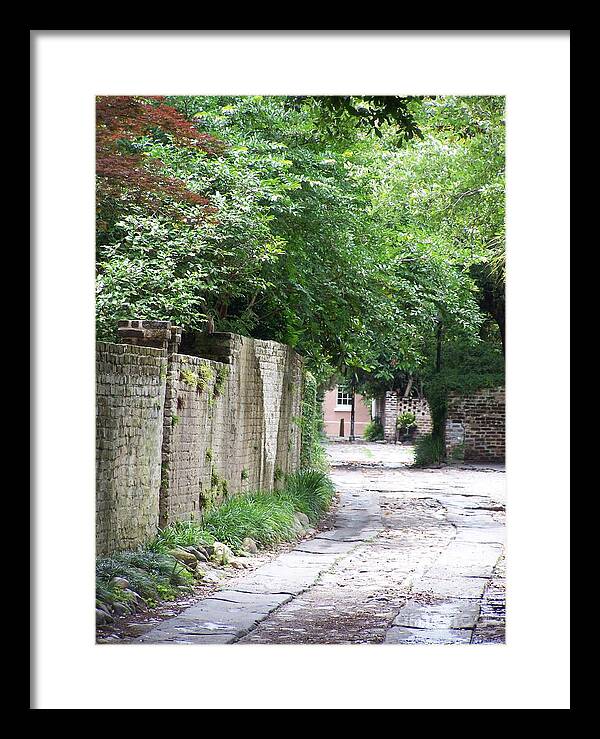 Historic Cobblestone Alley - Framed Print