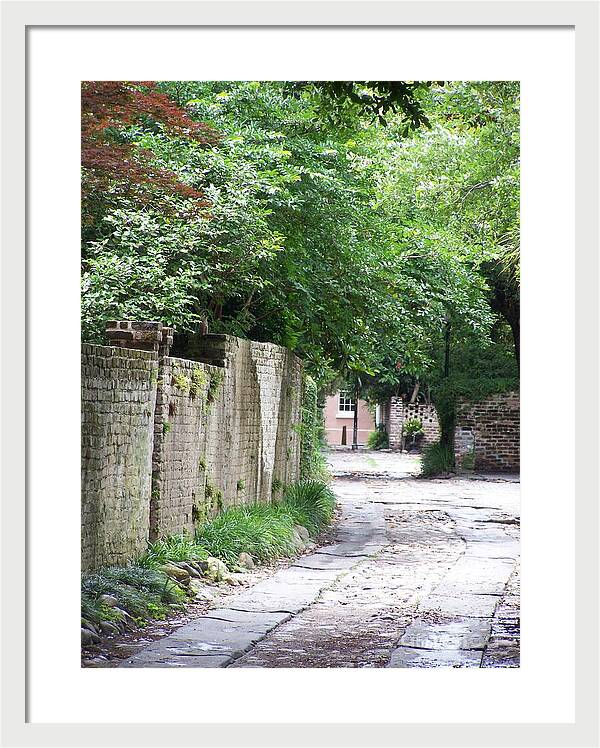 Historic Cobblestone Alley - Framed Print