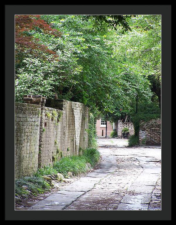 Historic Cobblestone Alley - Framed Print