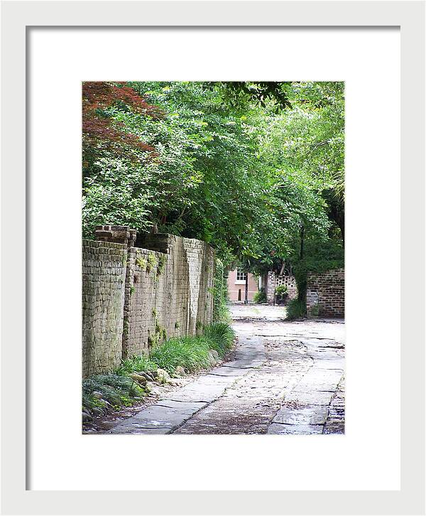 Historic Cobblestone Alley - Framed Print