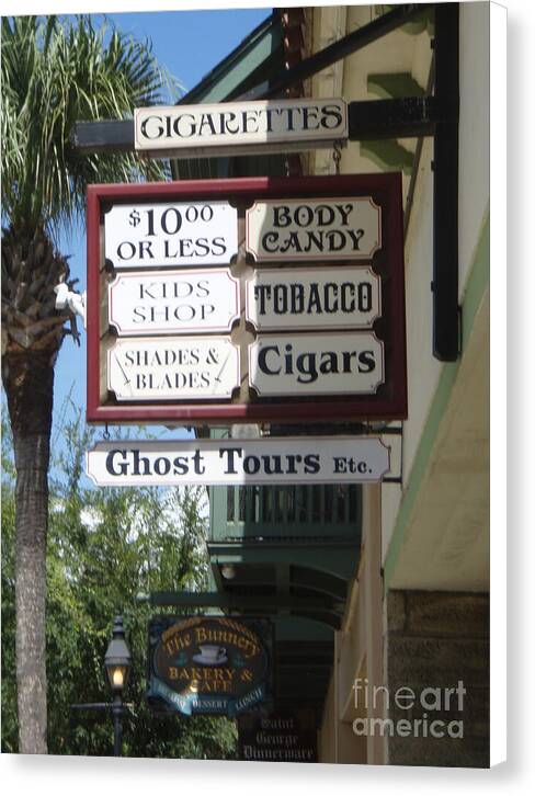 Historic Downtown Signage Canvas Wall Art Print Ready to Hang