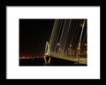Illuminated Bridge at Night - Framed Print
