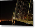 Illuminated Bridge at Night - Metal Print
