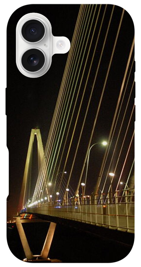 Illuminated Bridge at Night - Phone Case