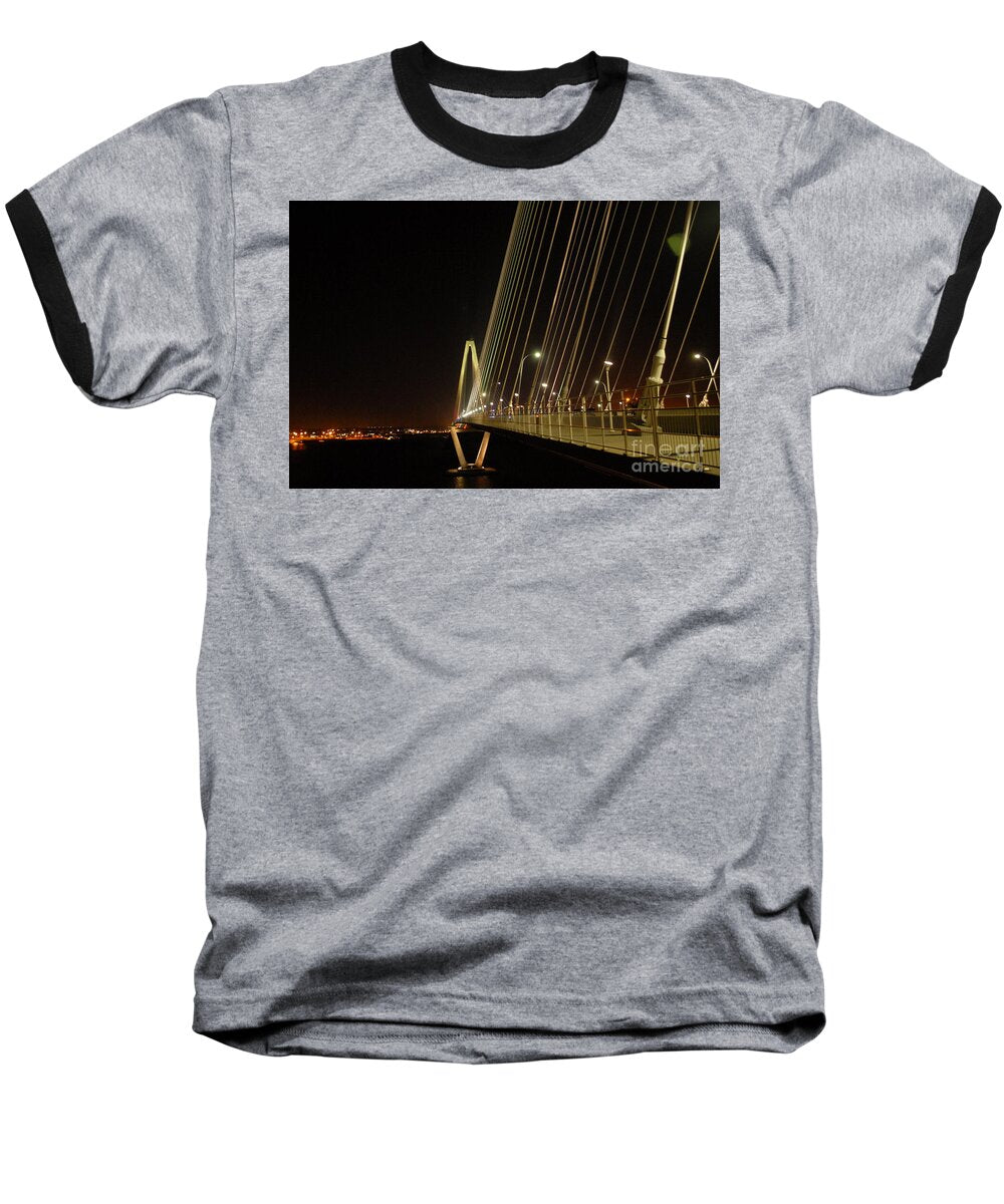 Illuminated Bridge at Night - Baseball T-Shirt