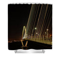Illuminated Bridge at Night - Shower Curtain