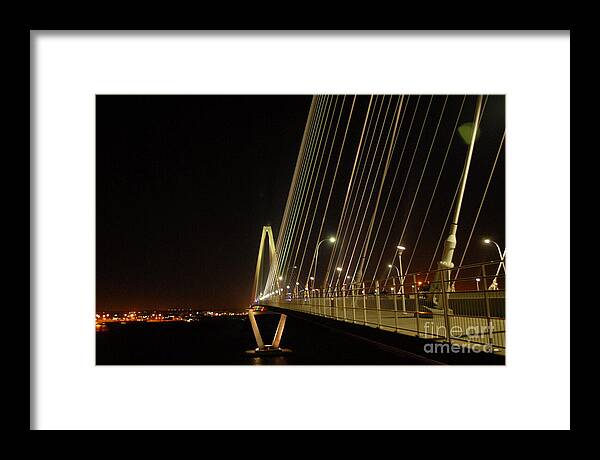 Illuminated Bridge at Night - Framed Print