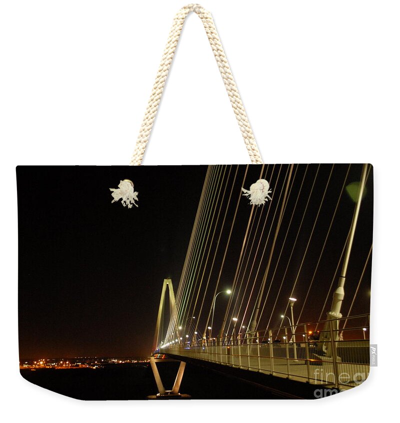 Illuminated Bridge at Night - Weekender Tote Bag