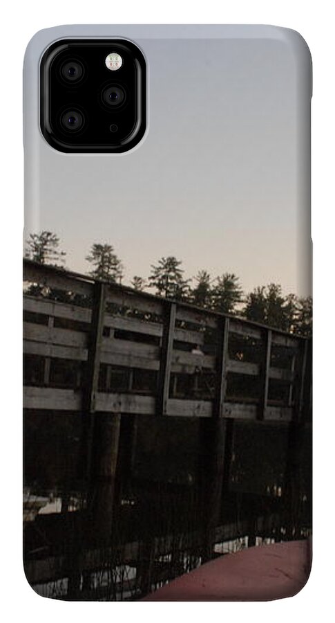 Kayak by Wooden Dock at Dusk - Phone Case