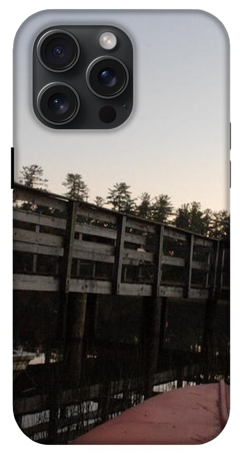 Kayak by Wooden Dock at Dusk - Phone Case