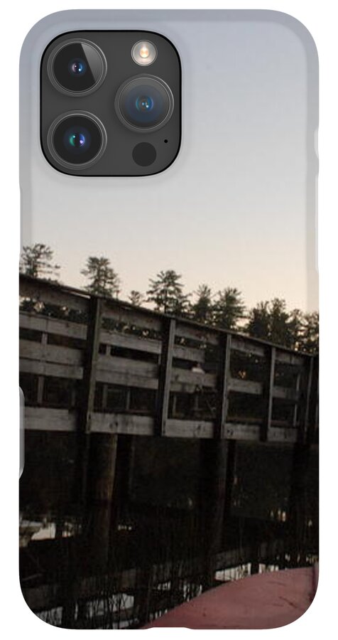 Kayak by Wooden Dock at Dusk - Phone Case