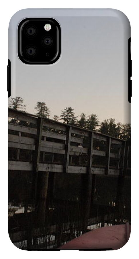 Kayak by Wooden Dock at Dusk - Phone Case