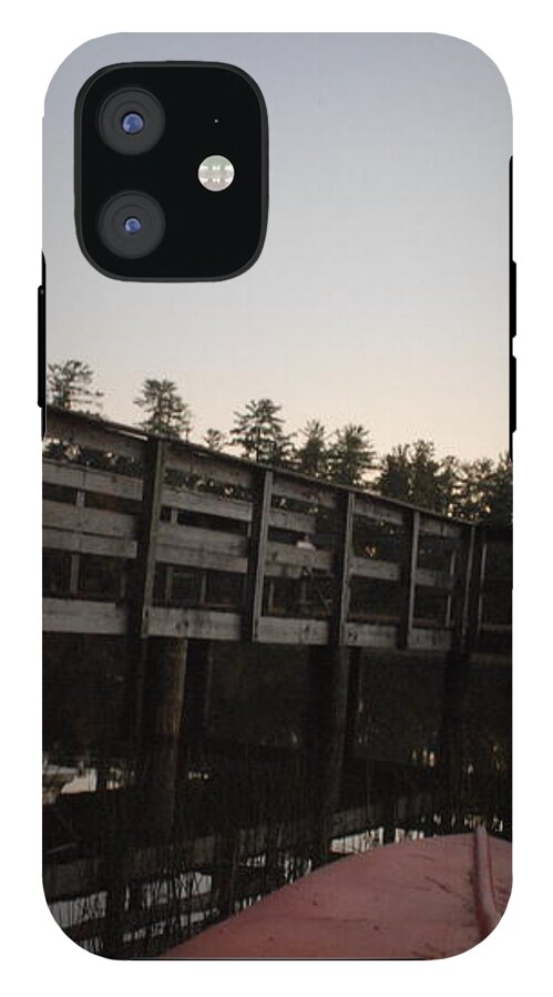 Kayak by Wooden Dock at Dusk - Phone Case