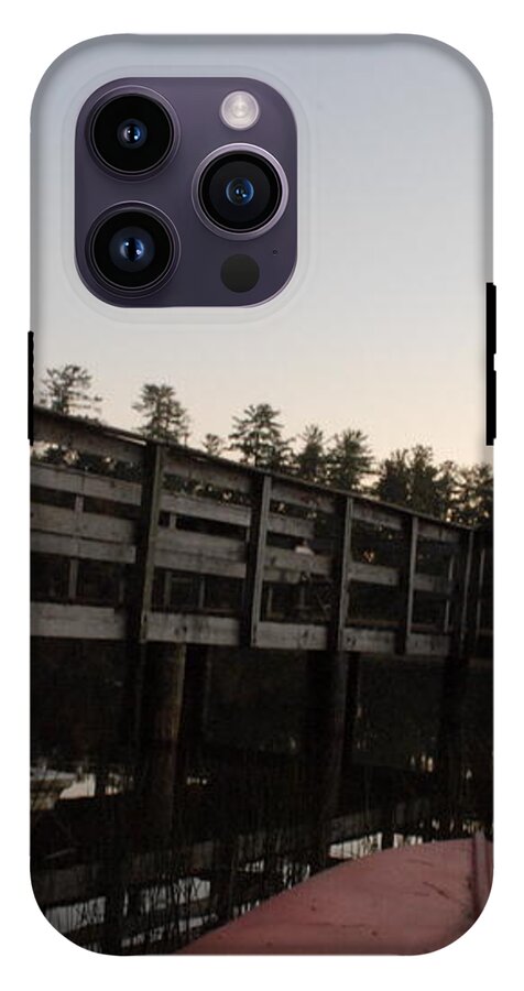 Kayak by Wooden Dock at Dusk - Phone Case