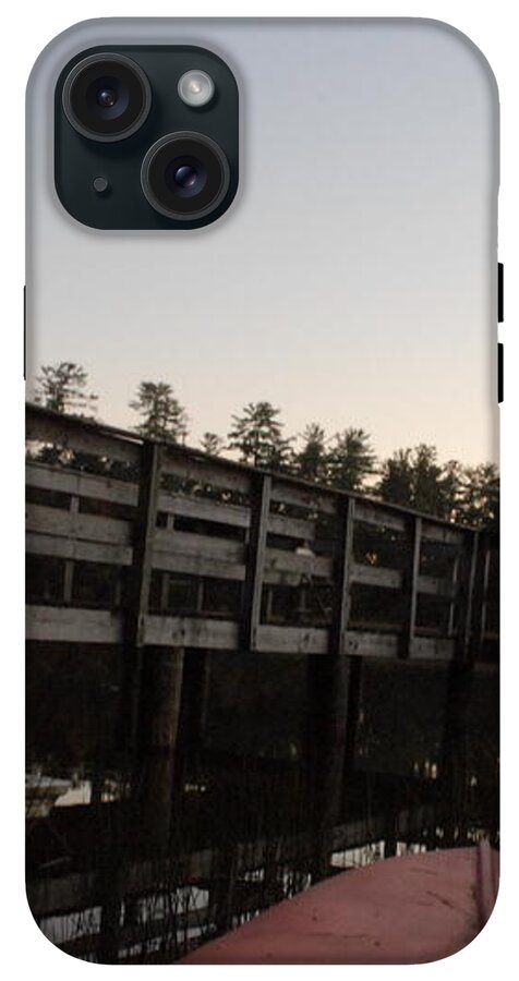 Kayak by Wooden Dock at Dusk - Phone Case